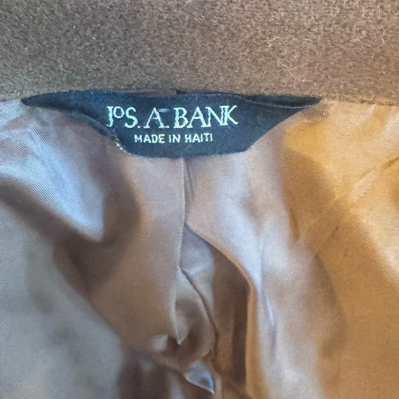 Jos. A. Bank Men’s Wool Blend Overcoat Brown Classic 3-Button Long Coat - Picture 4 of 5